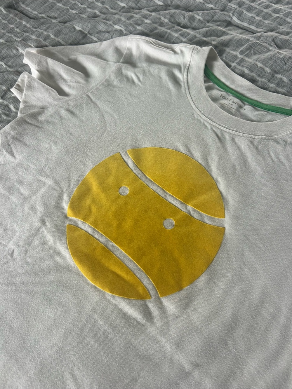 Tory Burch White T-Shirt with Yellow Graphic - Picture 1 of 4